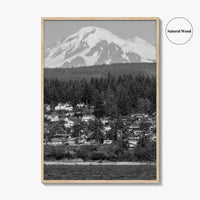 Bellingham Black and White Fine Art Photo Print, Mount Baker Washington Poster