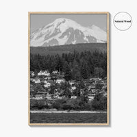 Bellingham Black and White Fine Art Photo Print, Mount Baker Washington Poster