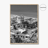 Puerto Vallarta Skyline Black and White Fine Art Photo Print, Jalisco Mexico Poster