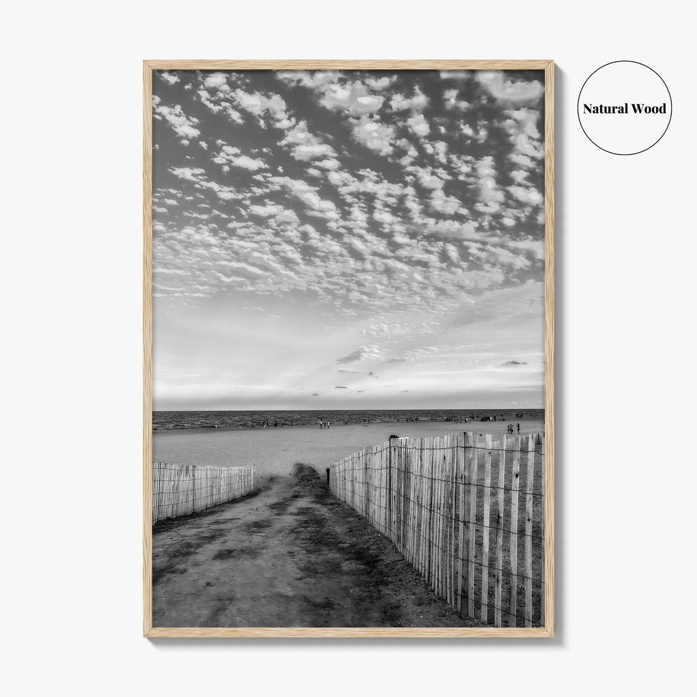 Bethany Beach Black and White Fine Art Photo Print, Delaware Coastal Atlantic Ocean Poster