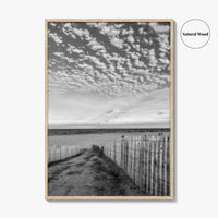 Bethany Beach Black and White Fine Art Photo Print, Delaware Coastal Atlantic Ocean Poster