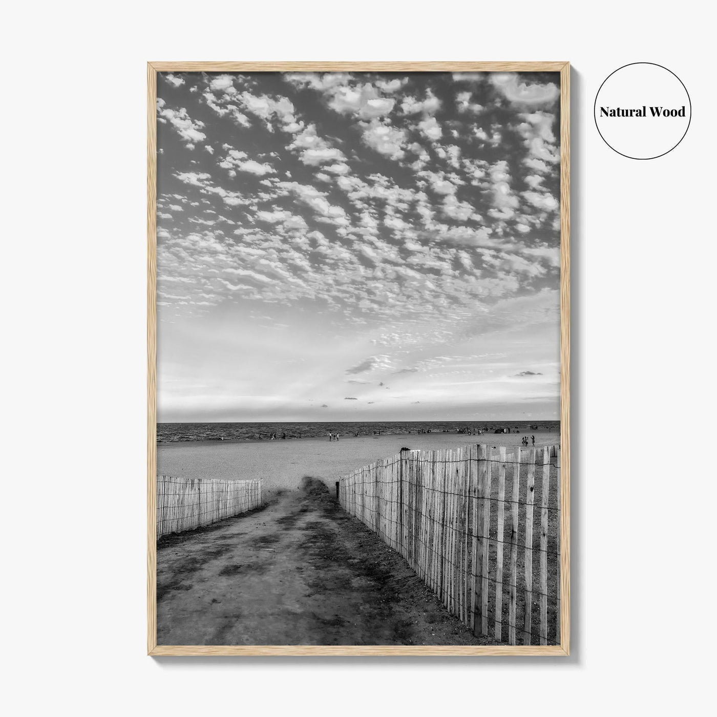 Bethany Beach Black and White Fine Art Photo Print, Delaware Coastal Atlantic Ocean Poster