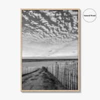 Bethany Beach Black and White Fine Art Photo Print, Delaware Coastal Atlantic Ocean Poster