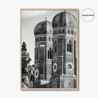 Munich Black and White Fine Art Photo Print, Frauenkirche Cathedral Bavaria, Germany Poster