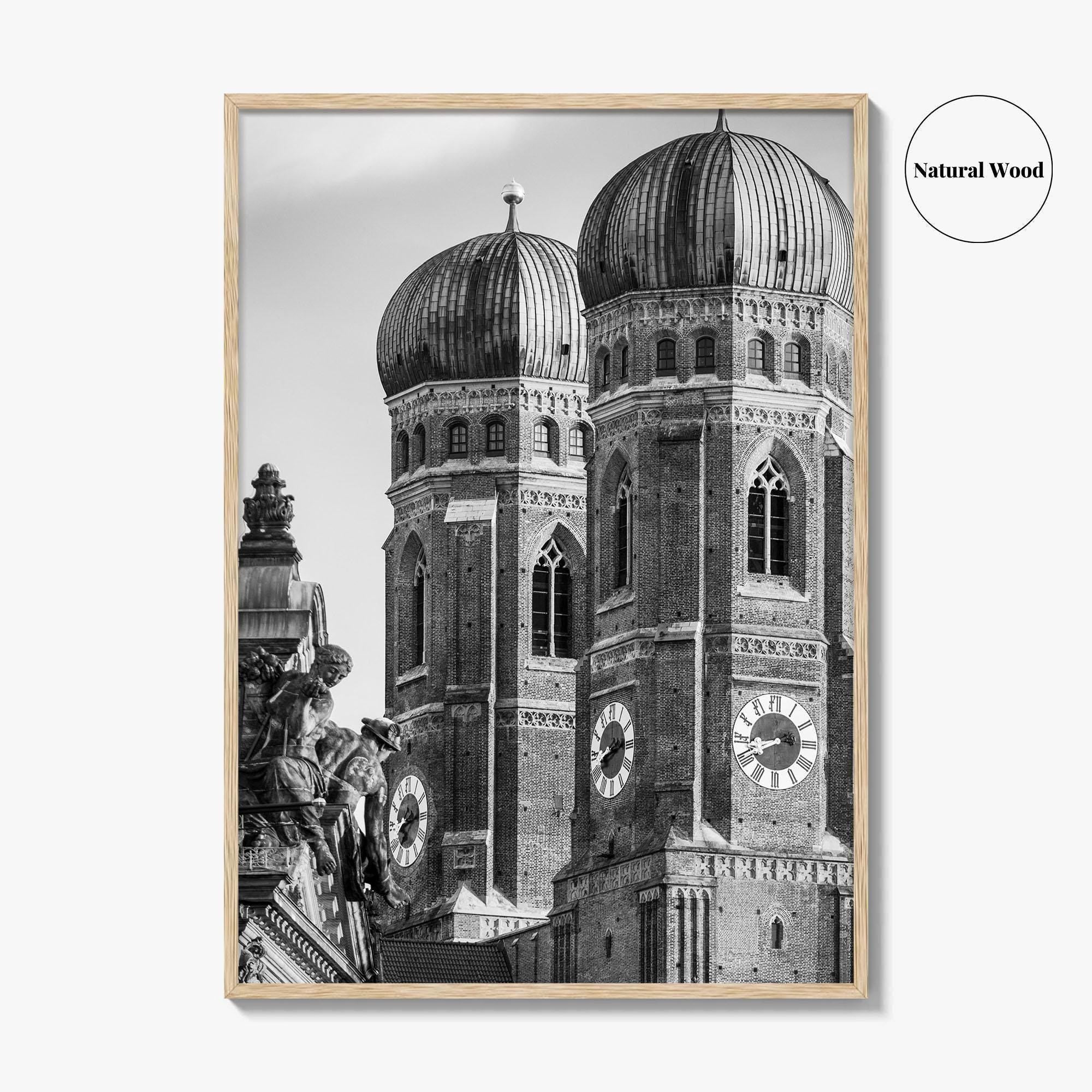 Munich Black and White Fine Art Photo Print, Frauenkirche Cathedral Bavaria, Germany Poster