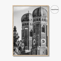 Munich Black and White Fine Art Photo Print, Frauenkirche Cathedral Bavaria, Germany Poster