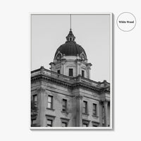 Bloomington Black and White Fine Art Photo Print, Illinois, Wall Decor, McLean County Courthouse