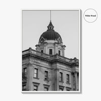 Bloomington Black and White Fine Art Photo Print, Illinois, Wall Decor, McLean County Courthouse