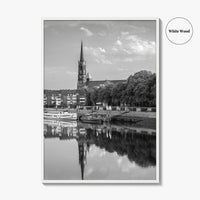 Bremen Black and White Fine Art Photo Print, Germany Wall Poster, St Stephani Church
