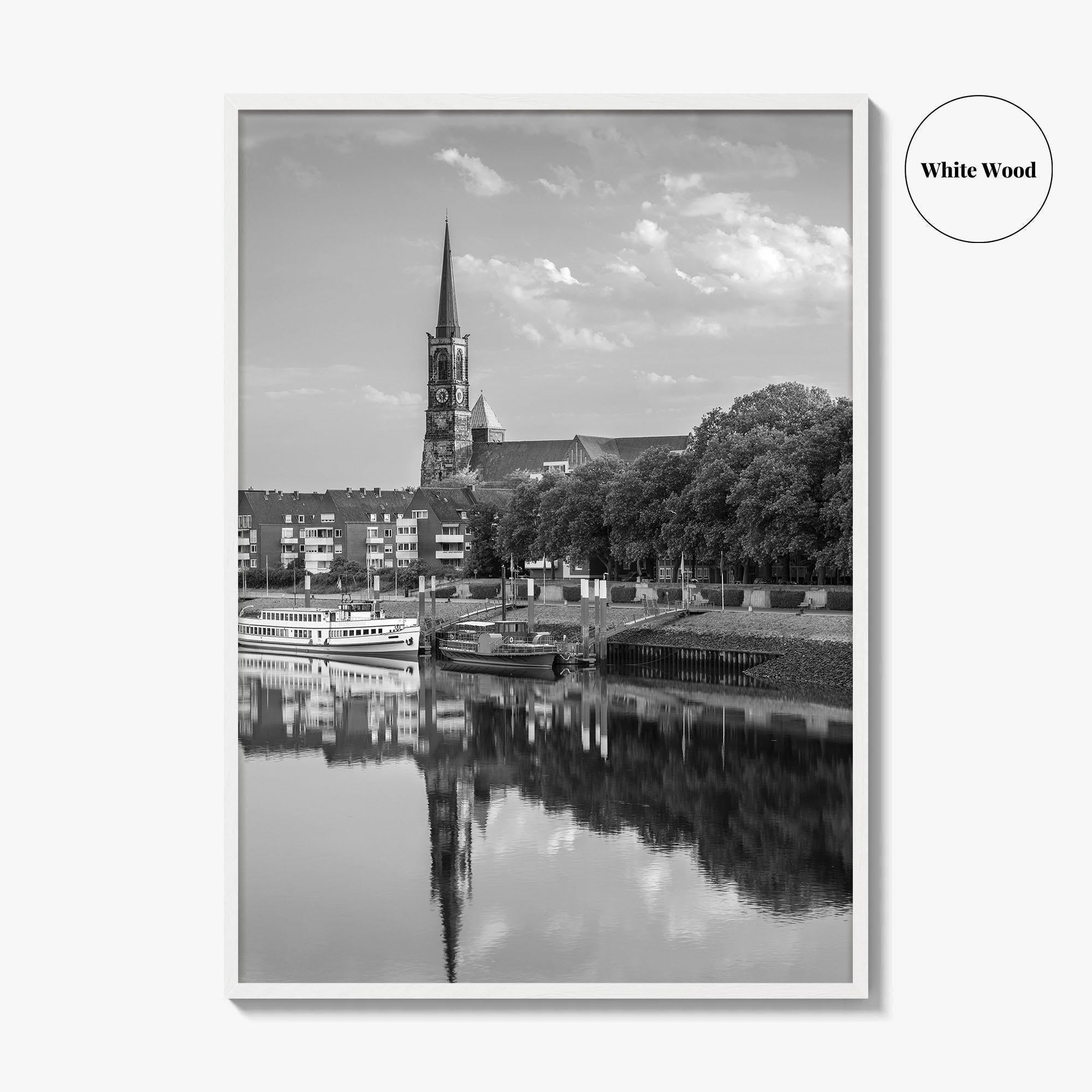 Bremen Black and White Fine Art Photo Print, Germany Wall Poster, St Stephani Church