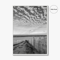 Bethany Beach Black and White Fine Art Photo Print, Delaware Coastal Atlantic Ocean Poster