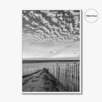 Bethany Beach Black and White Fine Art Photo Print, Delaware Coastal Atlantic Ocean Poster