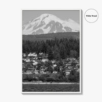 Bellingham Black and White Fine Art Photo Print, Mount Baker Washington Poster