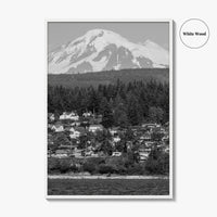 Bellingham Black and White Fine Art Photo Print, Mount Baker Washington Poster