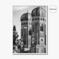 Munich Black and White Fine Art Photo Print, Frauenkirche Cathedral Bavaria, Germany Poster