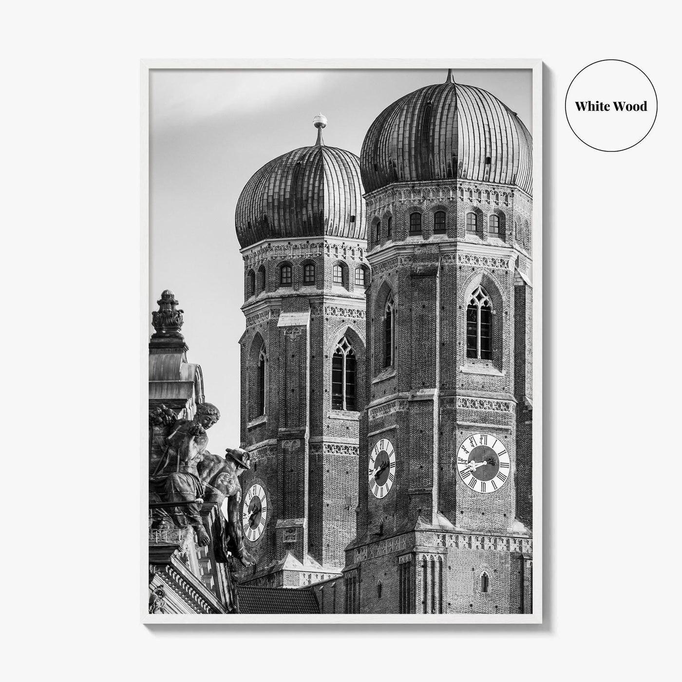Munich Black and White Fine Art Photo Print, Frauenkirche Cathedral Bavaria, Germany Poster