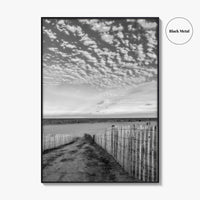 Bethany Beach Black and White Fine Art Photo Print, Delaware Coastal Atlantic Ocean Poster