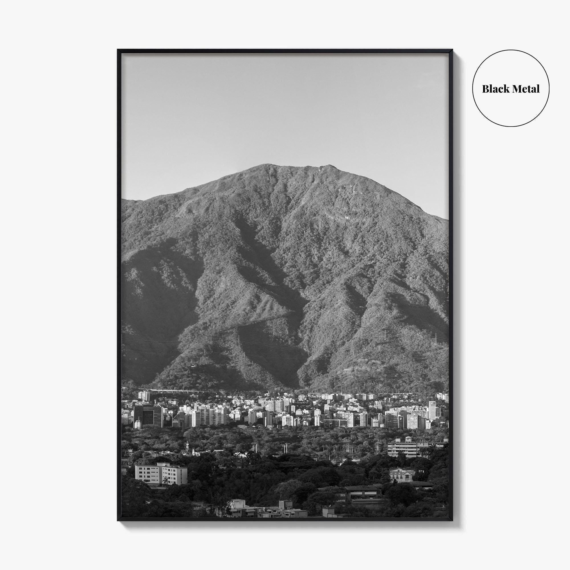 Caracas Skyline Black and White Fine Art Photo Print, Avila, Venezuela Wall Decor Poster