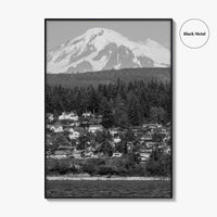 Bellingham Black and White Fine Art Photo Print, Mount Baker Washington Poster