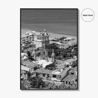Puerto Vallarta Skyline Black and White Fine Art Photo Print, Jalisco Mexico Poster