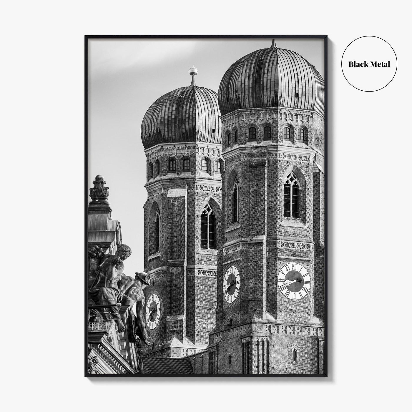 Munich Black and White Fine Art Photo Print, Frauenkirche Cathedral Bavaria, Germany Poster