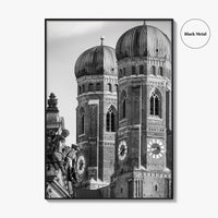 Munich Black and White Fine Art Photo Print, Frauenkirche Cathedral Bavaria, Germany Poster