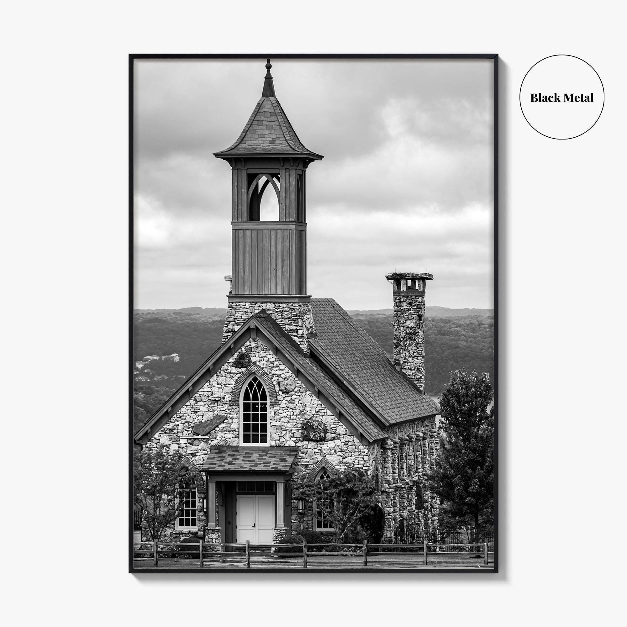 Branson Black and White Fine Art Photo Print, Missouri Top of the Rock Poster