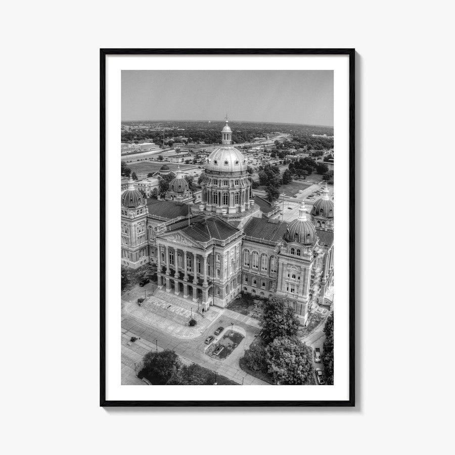 Des Moines Black and White Fine Art Photo Print, Iowa Wall Decor, USA Poster
