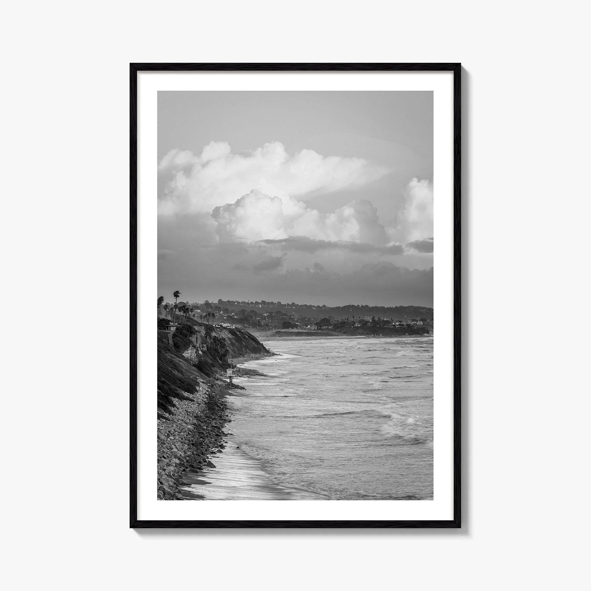 Encinitas Black and White Fine Art Photo Print, San Elijo Campground California Poster