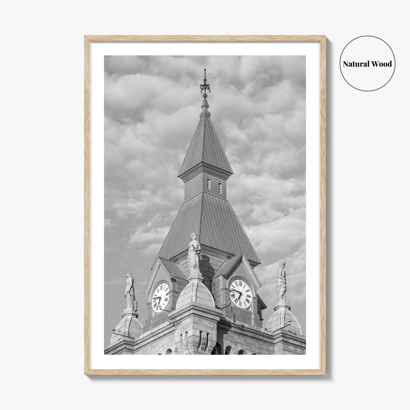 Buffalo Black and White Fine Art Photo Print, Clock Tower, New York, USA Poster