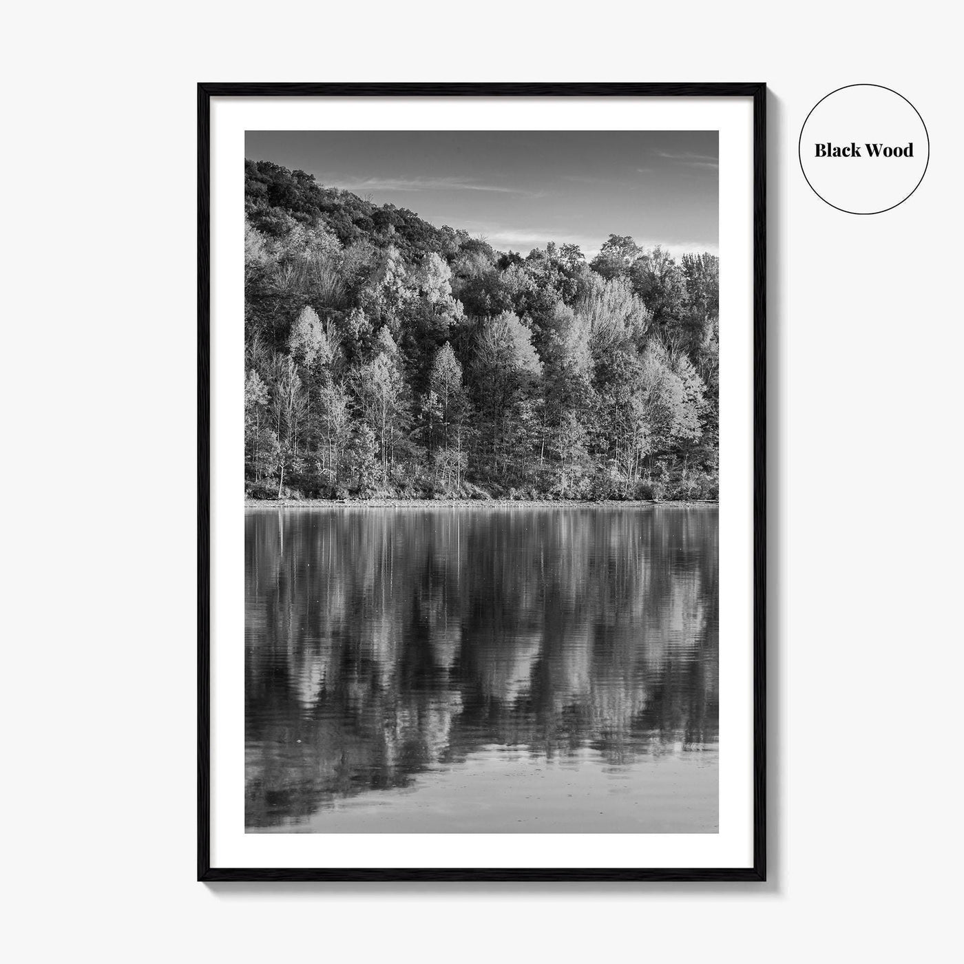 Maryland Black and White Fine Art Photo Print, Lake Habeeb, Rocky Gap State Park