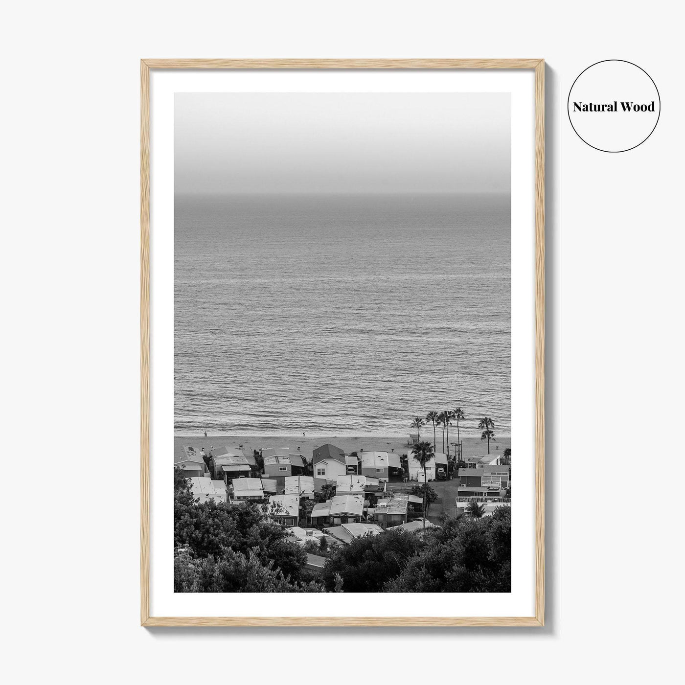 Pacific Palisades Black and White Fine Art Photo Print, California Print