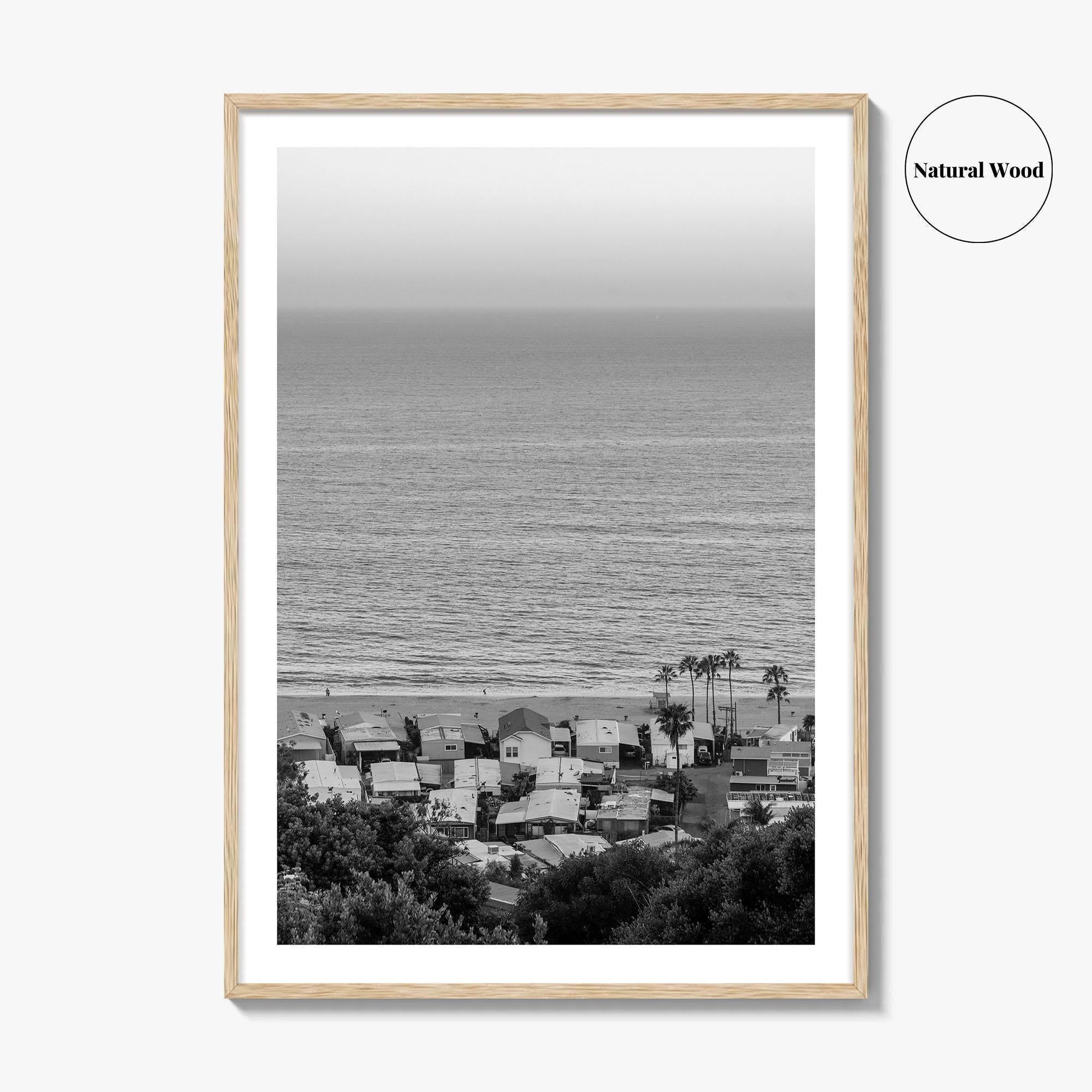 Pacific Palisades Black and White Fine Art Photo Print, California Print