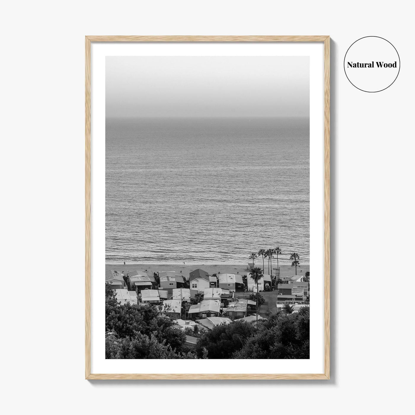 Pacific Palisades Black and White Fine Art Photo Print, California Print