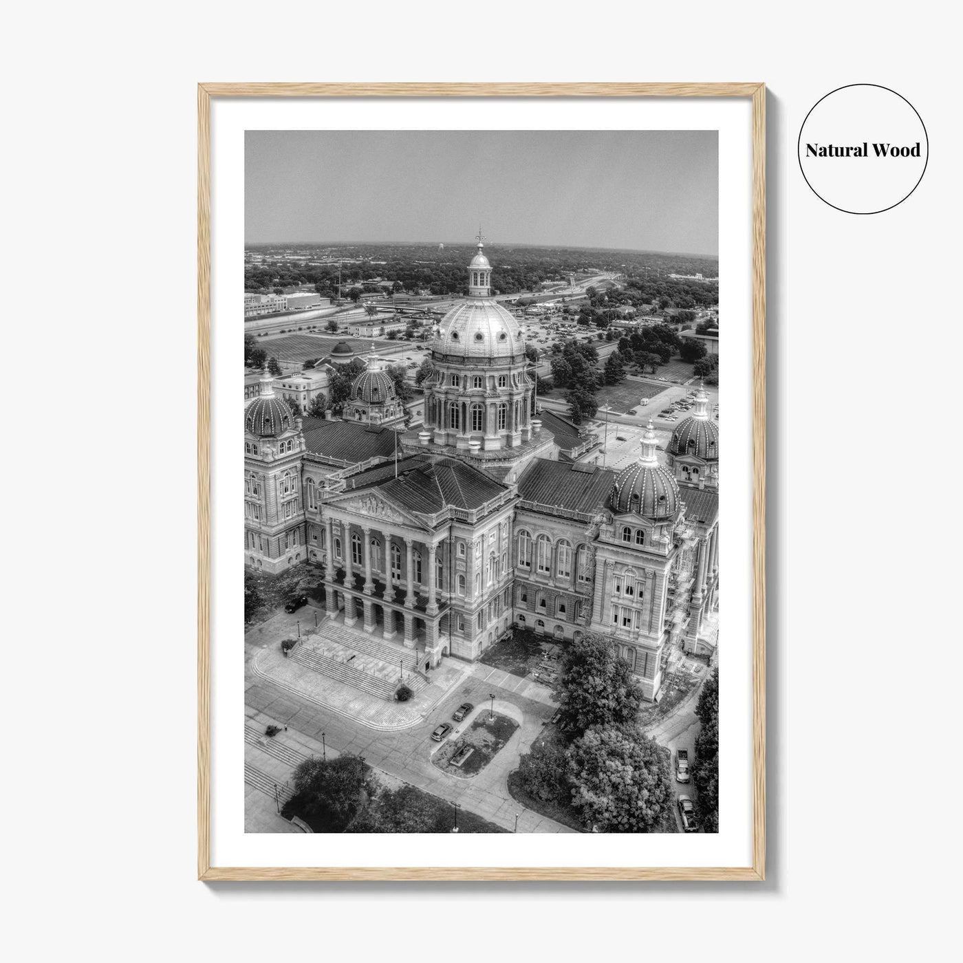 Des Moines Black and White Fine Art Photo Print, Iowa Wall Decor, USA Poster