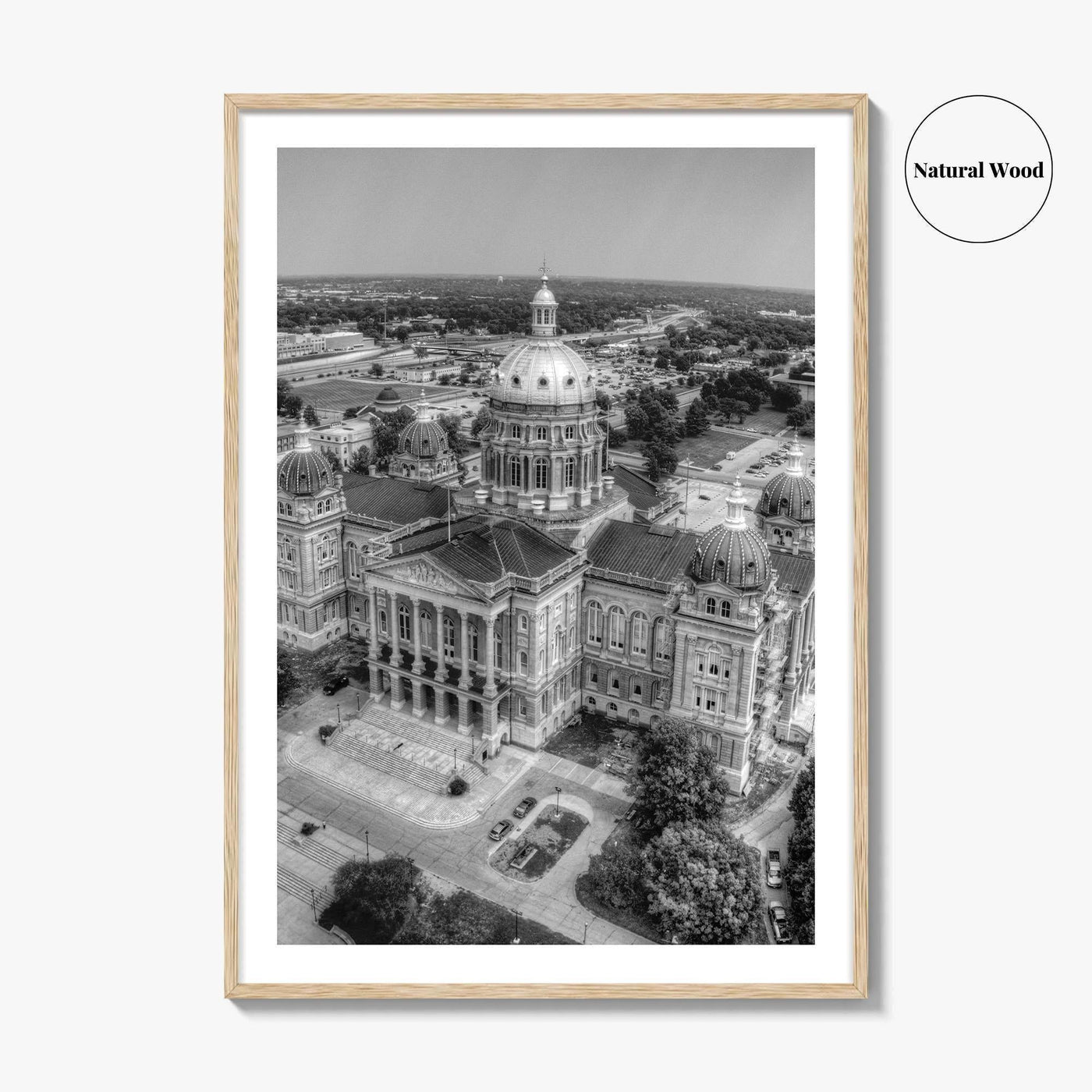 Des Moines Black and White Fine Art Photo Print, Iowa Wall Decor, USA Poster