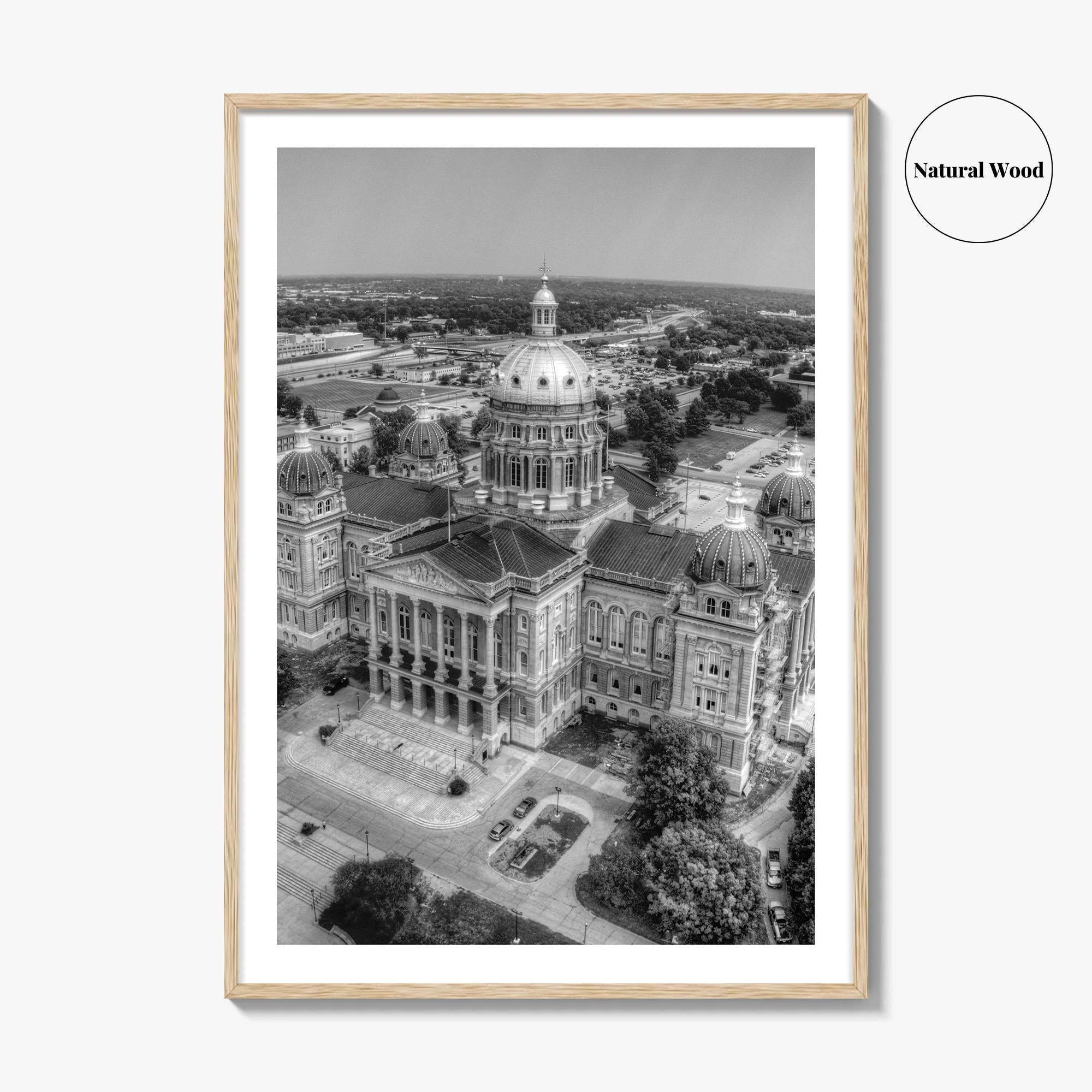 Des Moines Black and White Fine Art Photo Print, Iowa Wall Decor, USA Poster