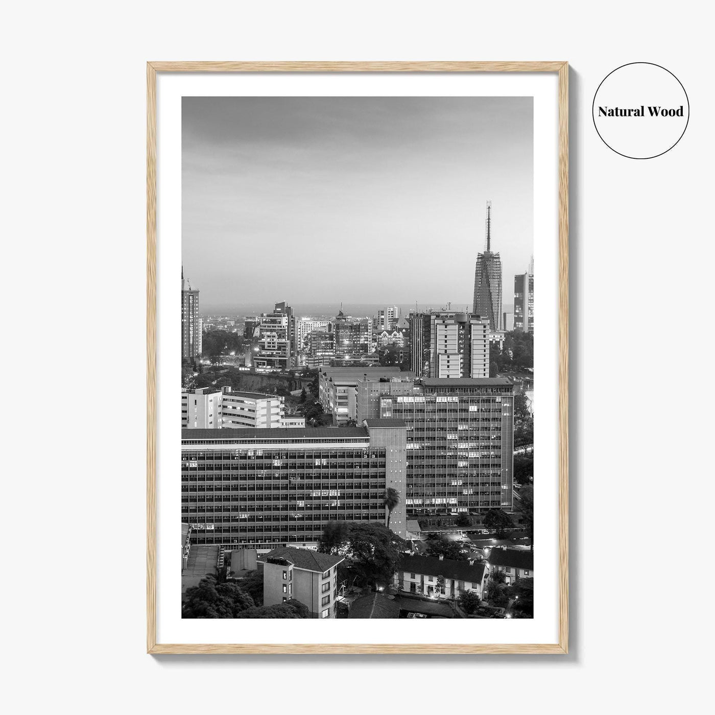 Nairobi Skyline Black and White Fine Art Photo Print, Kenya Poster, East Africa Poster