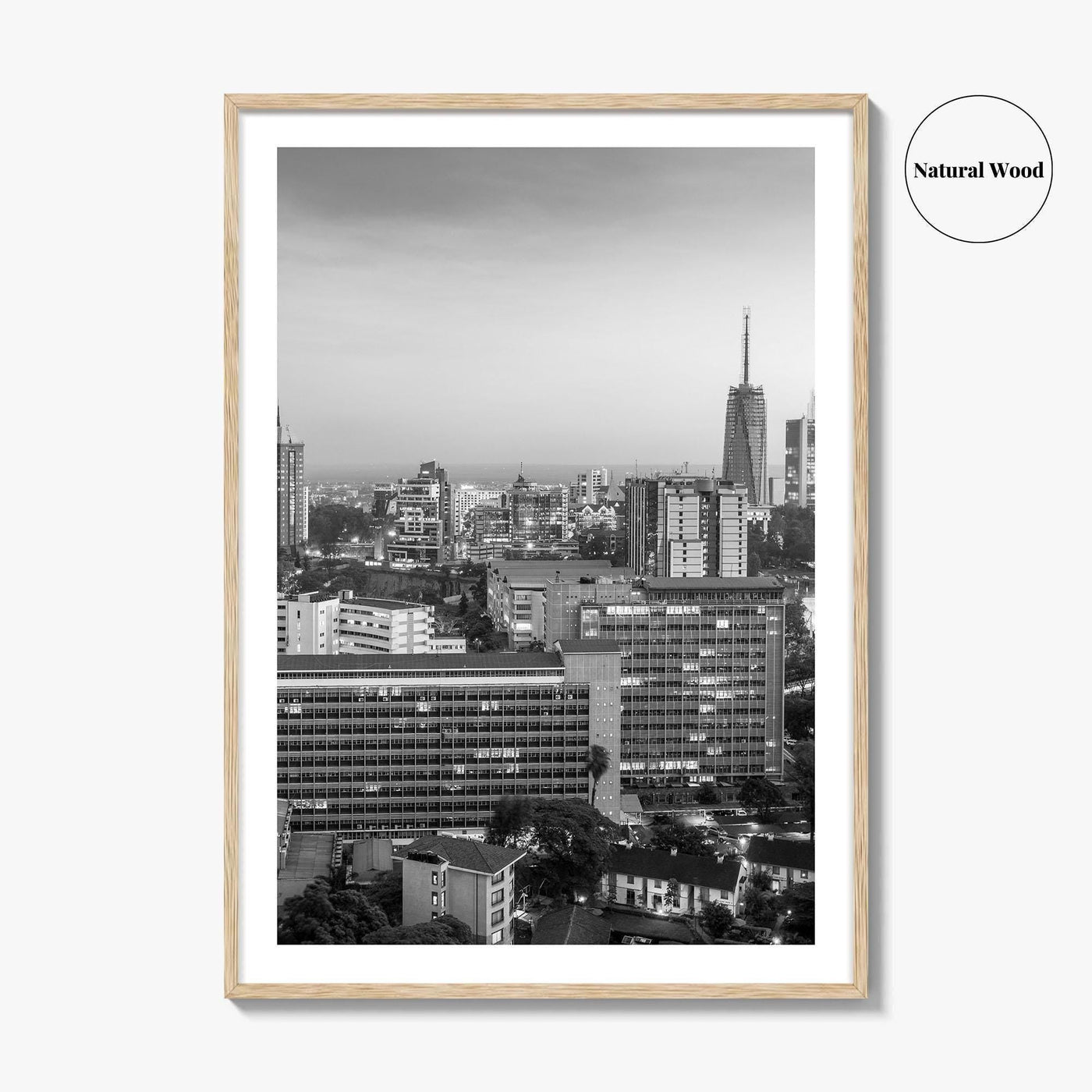 Nairobi Skyline Black and White Fine Art Photo Print, Kenya Poster, East Africa Poster
