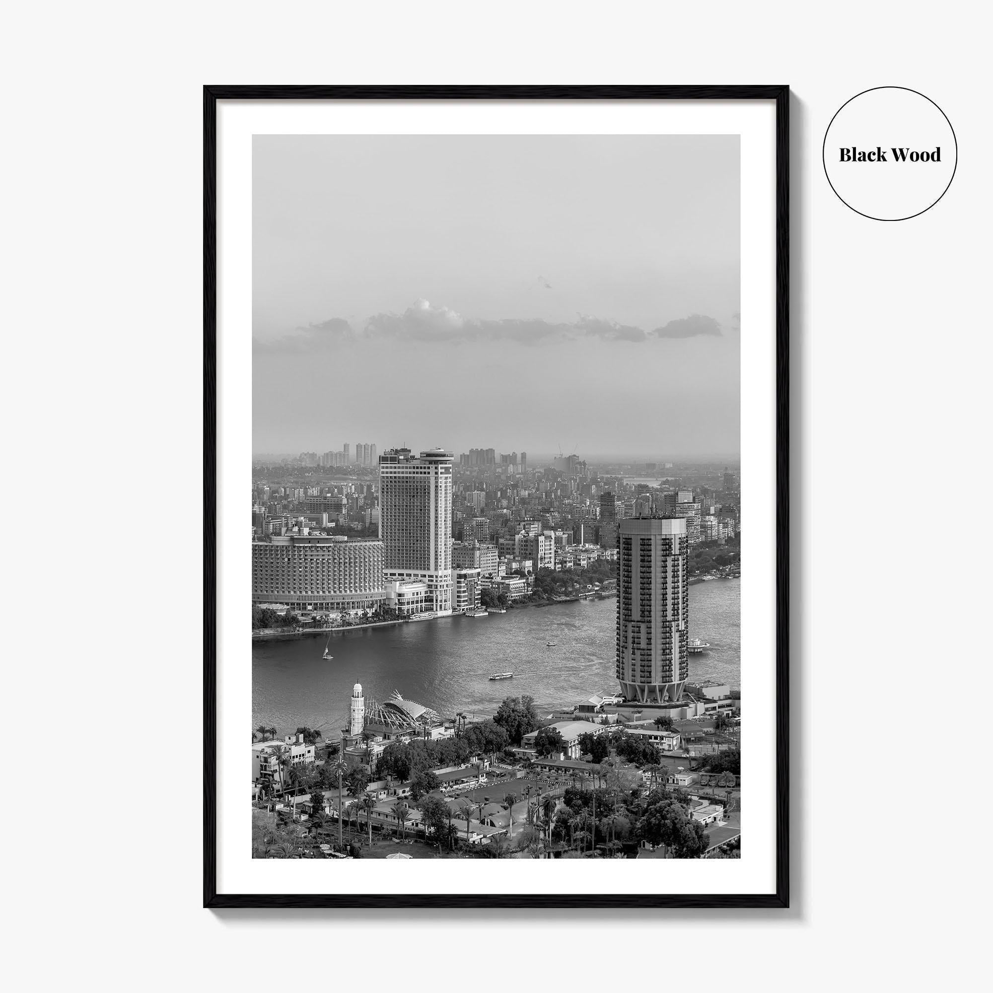 Cairo Black and White Fine Art Photo Print, Nile River, Egypt Wall Art