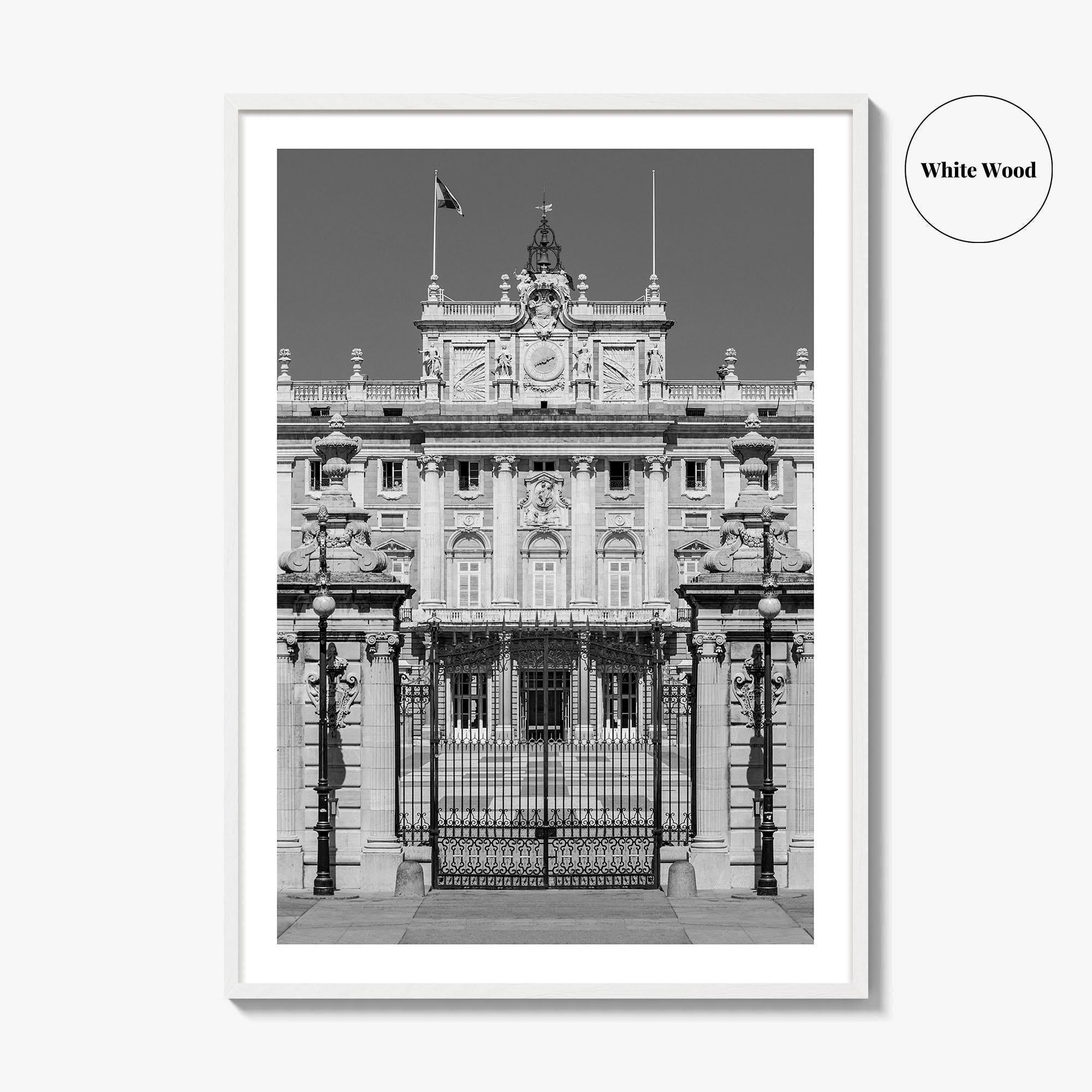 Madrid Black and White Fine Art Photo Print, Royal Palace, Spain Poster, Palacio Real