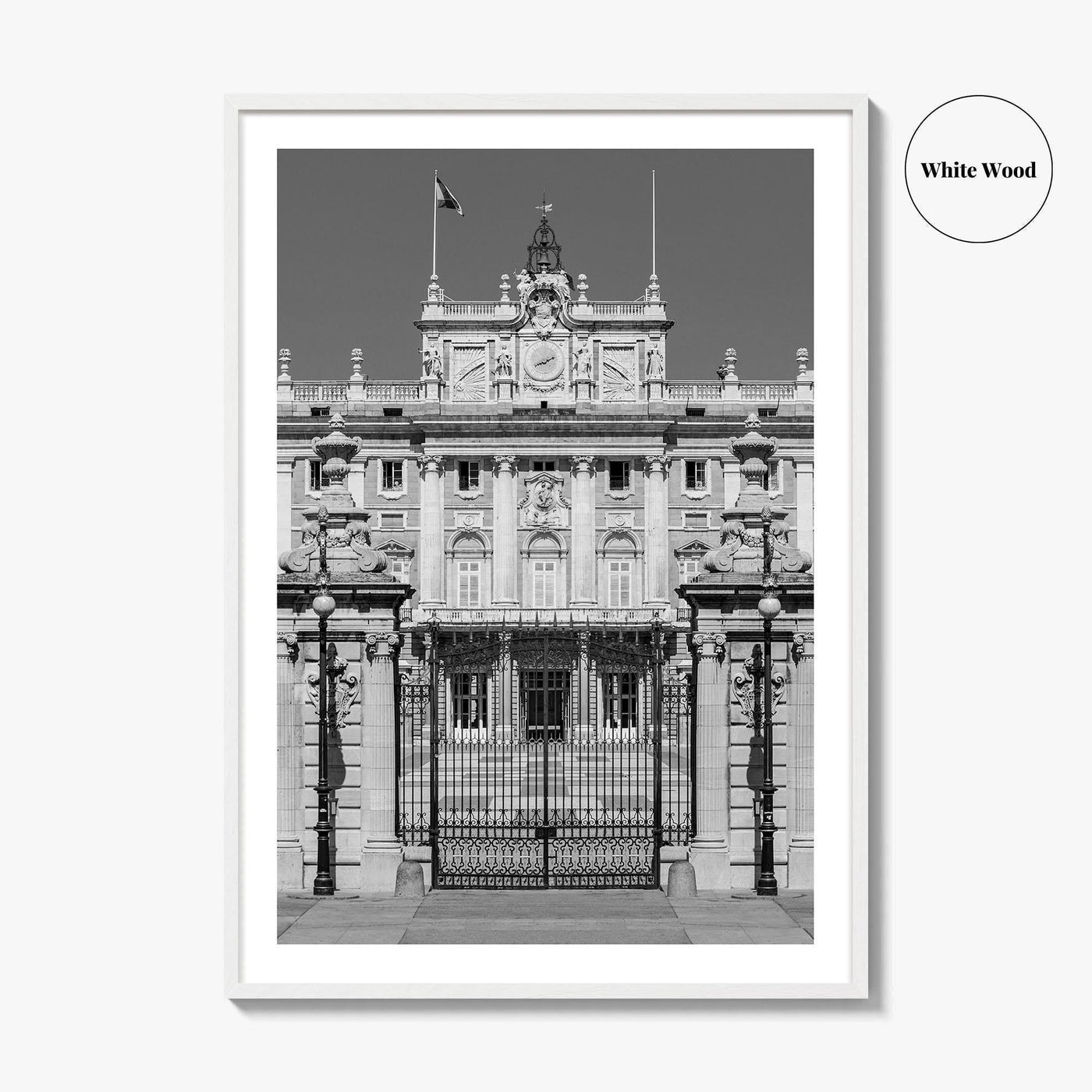 Madrid Black and White Fine Art Photo Print, Royal Palace, Spain Poster, Palacio Real