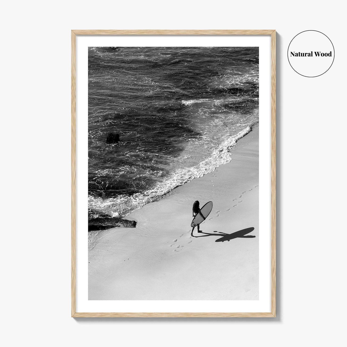 Bali Black and White Fine Art Photo Print, Indonesia Surf Beach Wall Decor Poster