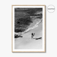 Bali Black and White Fine Art Photo Print, Indonesia Surf Beach Wall Decor Poster