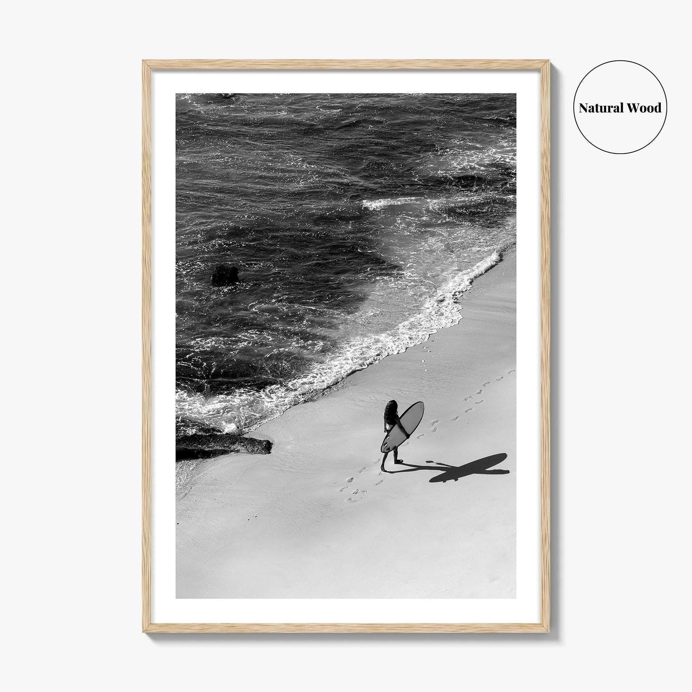 Bali Black and White Fine Art Photo Print, Indonesia Surf Beach Wall Decor Poster