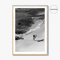 Bali Black and White Fine Art Photo Print, Indonesia Surf Beach Wall Decor Poster