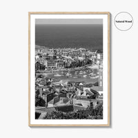 St Ives Black and White Fine Art Photo Print, Cornwall England Poster, Harbour