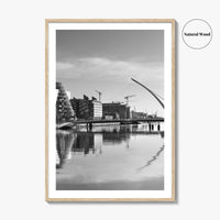 Dublin Black and White Fine Art Photo Print, River Liffey, Samuel Beckett Bridge, Ireland