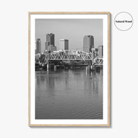 Little Rock Black and White Fine Art Photo Print, Arkansas River Bridge, AR, USA