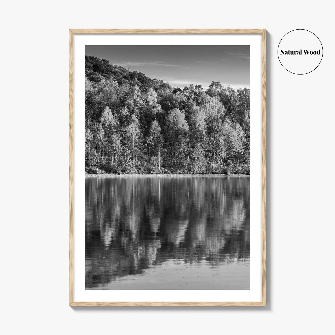 Maryland Black and White Fine Art Photo Print, Lake Habeeb, Rocky Gap State Park